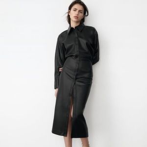 Zara Faux Leather Mini Dress